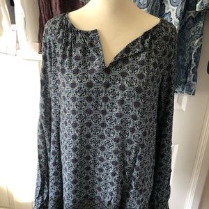 J.Jill Boho Multi-Pattern Blouse